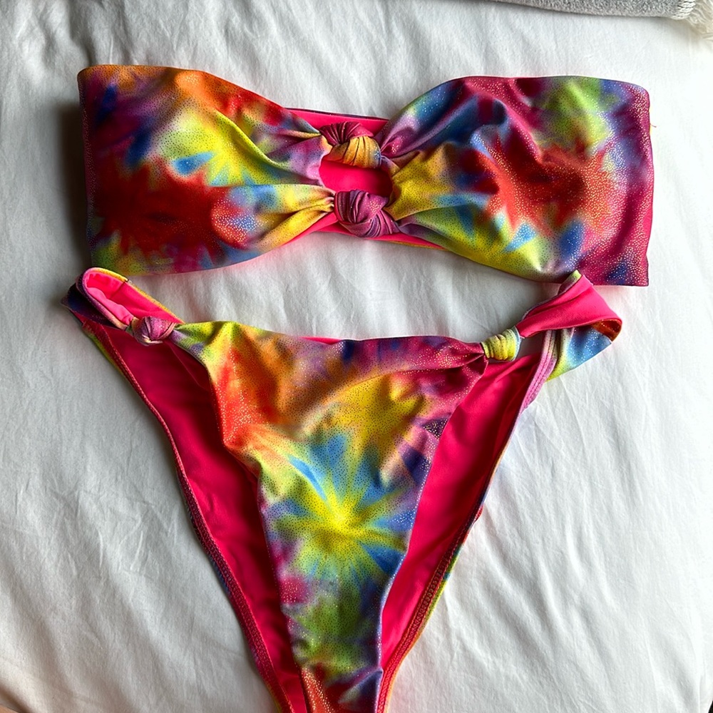 Sparkly Tie Die Bikini Set Size L